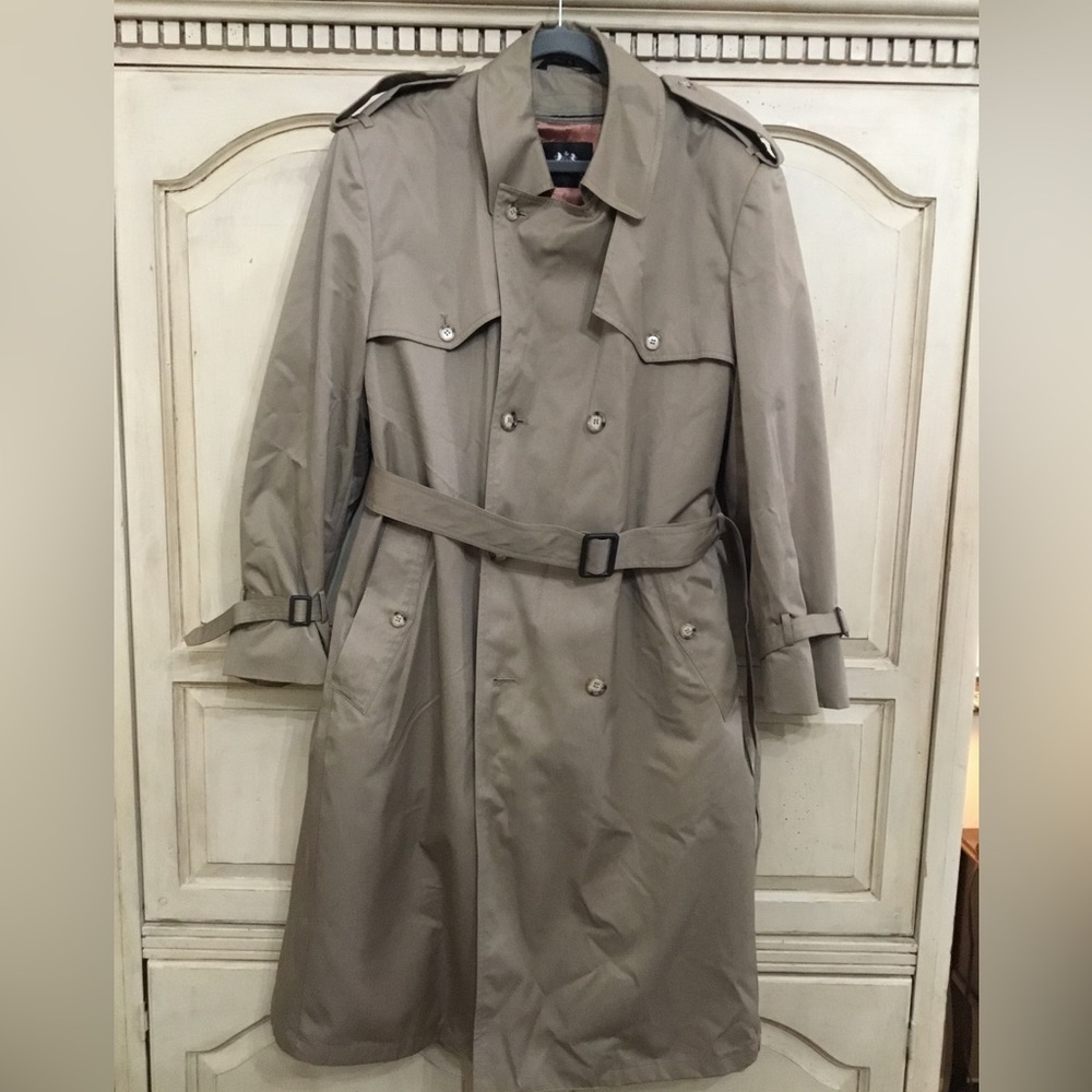 Vintage Stafford Double Breasted Men’s Trench Coat With Removable Lining SZ 46 R